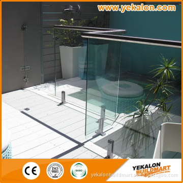 2016 Stainless Steel Glass Railing/ Fence for Swimming Pool with Stainless Steel Handrail and Square Baluster